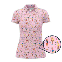 Maxcorners Breast Cancer Golf Shirt, Funny Pattern Golf Shirt, Golf Gift For Golfer