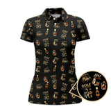 Maxcorners Golf And Bourbon Pattern Polos, Women’s Golf Shirt, Golf Gift For Golfers