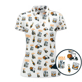 Maxcorners Golf & Whiskey Pattern Golf Polos, Funny Golf Shirt For Men, Crazy Golf Shirts For Golfers