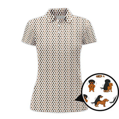 Maxcorners Funny Golf Pattern Shirt, Dachshund Golf Shirt For Golfer, Crazy Golf Shirt For Men