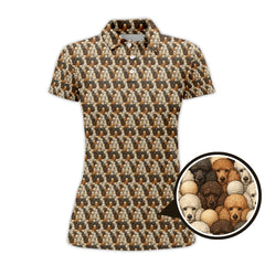 Maxcorners Dog Pattern Golf Shirt, Poodle Golf Shirt, Funny Poodle Golf Shirt For Golfers