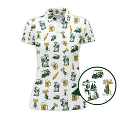 Maxcorners Funny Golf Polos For Men, Golf And Beer Pattern Shirt, Crazy Golf Shirts For Golfers