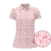 Maxcorners Breast Cancer Golf Shirt, Ladies Golf Shirts For Golfer, Pink Pattern Golf Shirt