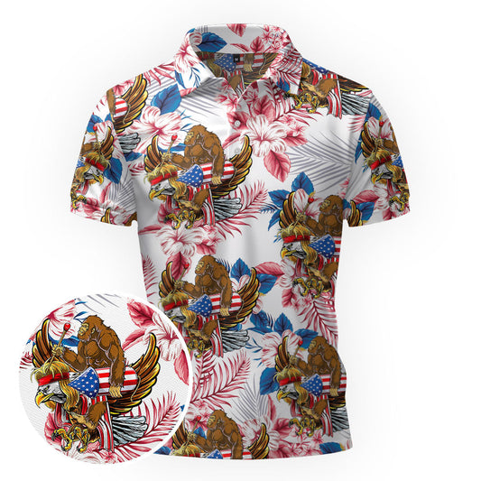Maxcorners Bigfoot’s Patriotic Flight Golf Polo Shirt