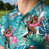 Maxcorners Tropical Flamingo Float Foot Golf Polo Shirt
