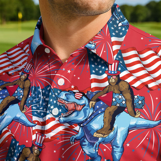 Maxcorners 4th of July Sasquatch Party Golf Polo Shirt