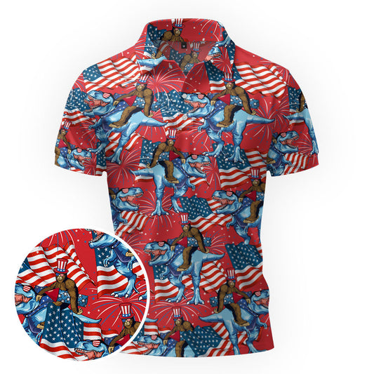 Maxcorners 4th of July Sasquatch Party Golf Polo Shirt