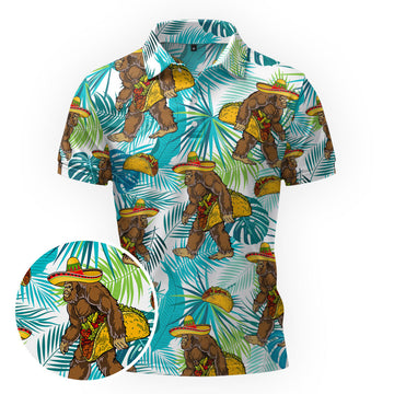 Maxcorners Cinco De Mayo Bigfoot Golf Polo Shirt