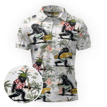 Maxcorners Bigfoot Surfing Party Golf Polo Shirt