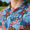 Maxcorners Freedom T-Rex Flag Golf Polo Shirt