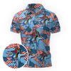 Maxcorners Freedom T-Rex Flag Golf Polo Shirt