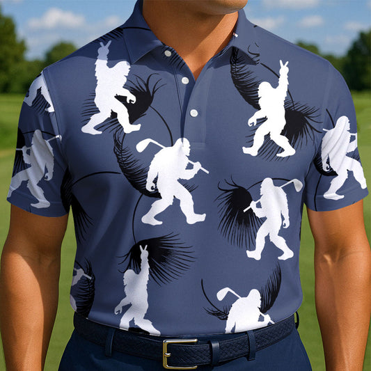 Maxcorners Sasquatch Swing Society Golf Polo Shirt