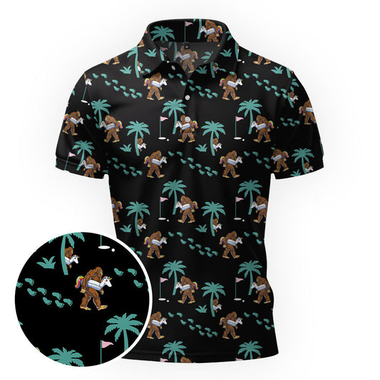 Maxcorners Rainbow Rider Sasquatch Golf Polo Shirt
