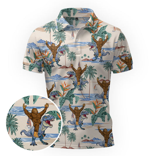 Maxcorners Sasquatch Surfs the Beast Golf Polo Shirt