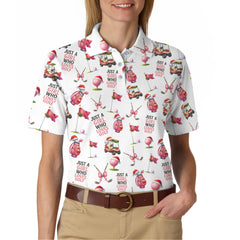Maxcorners Womens Golf Polo, Pink Golf Shirt, Pattern Golf Shirt For Men, Funny Christmas Golf Shirt
