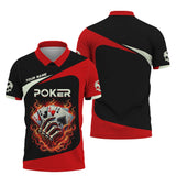 Custom Poker Four Of A Kind Aces On Fire T-Shirt, Poker Shirts, Gift For Poker Players