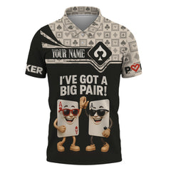 Maxcorners Custom Poker Shirts, Custom Playing Cards Shirt for Men, I've Got A Big Pair, Poker Gift for LoverLM1009