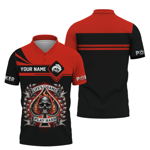 Life's Game Play Hard Poker Skull 3D Design T-Shirt, Poker Shirts, Gift For Poker Players
