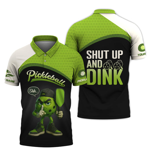 Maxcorners Shut Up and Dink Pickleball Shirt, Custom Name Pickleball T Shirt, Pickleball Uniforms LM0509
