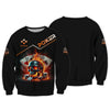 Maxcorners Custom Poker-Themed T-Shirt with Fiery Skull, Aces and Poker Chips Design, Poker T ShirtsLM1009