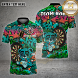 Maxcorners Darts Shirt Graffiti Relaxed Bear Target Multioptions Personalized Name, Team Name Unisex 3D Shirt (4 Colors)