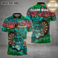 Maxcorners Darts Shirt Graffiti Relaxed Bear Target Multioptions Personalized Name, Team Name Unisex 3D Shirt (4 Colors)