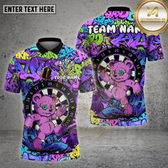Maxcorners Darts Shirt Graffiti Dart Target Bear Multioptions Personalized Name, Team Name Unisex 3D Shirt (4 Colors)