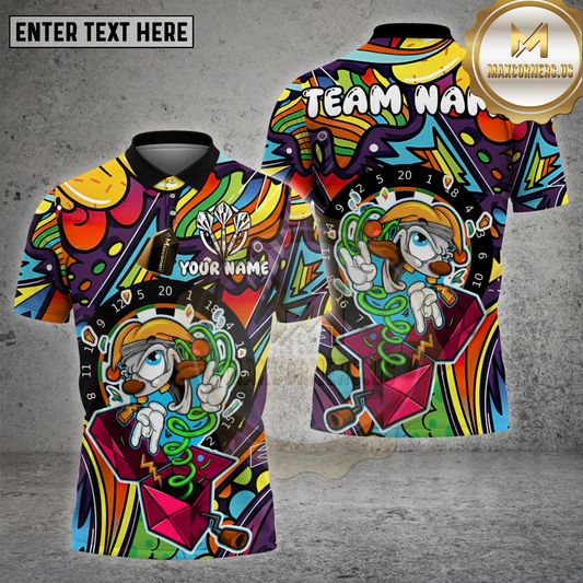 Maxcorners Darts Shirt Colorblast Cartoon Character Multioptions Personalized Name, Team Name Unisex 3D Shirt (4 Colors)