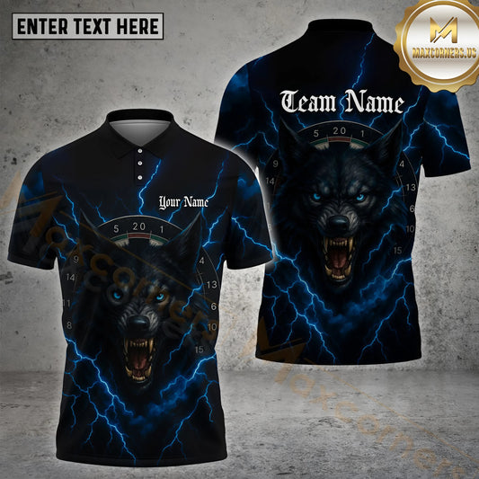 Maxcorners Darts Wolf Thunder Dartboard Multicolor Options Personalized Name, Team Name 3D Shirt (4 Colors)