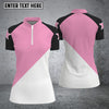 Maxcorners Custom Stand Collar Zipper Polo Shirts For Women for Norma Gaddison