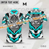 Maxcorners Dragon Pattern Customized Name Golf Ball Multicolor Option 3D Polo Shirt