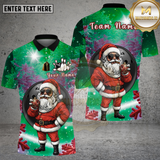 Maxcorners Bowling Shirt Santa Claus Bowling Winter Snowflake Multi Options Personalized Name, Team Name 3D Shirt