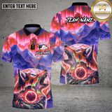 Maxcorners Bowling Shirt Wolf Bowling Aurora Mountain Scene Multi Options Personalized Name, Team Name 3D Shirt