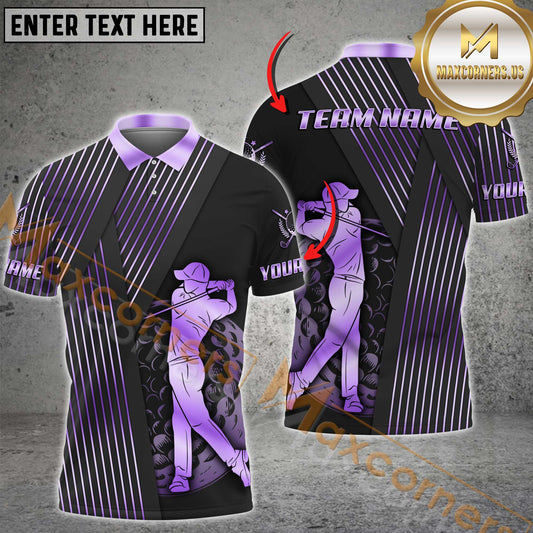 Maxcorners Golf Golden Swing Champion Style Multicolor Options Personalized Name, Team Name 3D Shirt (4 Colors)