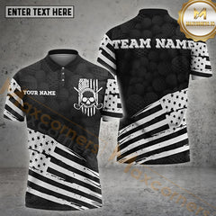 Maxcorners Golf Flag Of USA Pattern Customized Name, Team Name Shirts Style 19