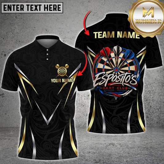 Maxcorners Darts Golden Multicolor Options Personalized Name, Team Name 3D Shirt For For Tom Krick