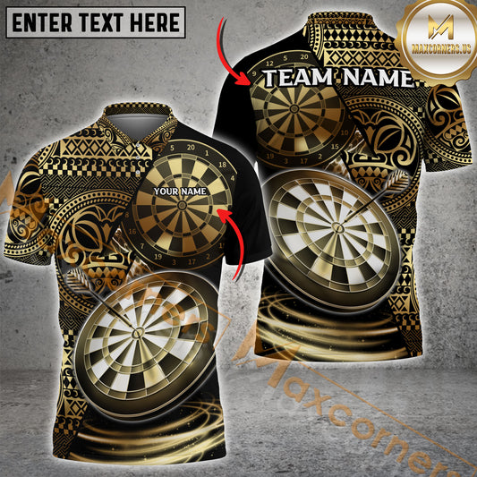 Maxcorners Darts Bullseye Tribal Multicolor Options Personalized Name, Team Name 3D Shirt (4 Colors)