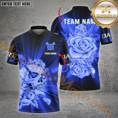 Maxcorners Darts Skull Rose Pattern Option Customized Name 3D Shirt (4 Colors)