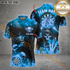Maxcorners Fire Darts Skull Customized Name 3D Shirt (4 Colors)