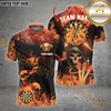 Maxcorners Fire Darts Skull Customized Name 3D Shirt (4 Colors)