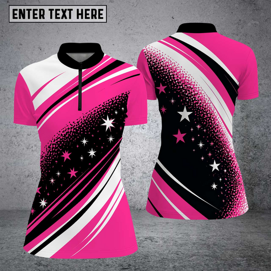 Maxcorners Custom Collection 13 Stand Collar Zipper Polo Shirts For Women for Norma Gaddison
