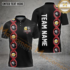 Maxcorners Billiards Black DNA 8 9 Pool Balls Personalized Name, Team Name 3D Shirt