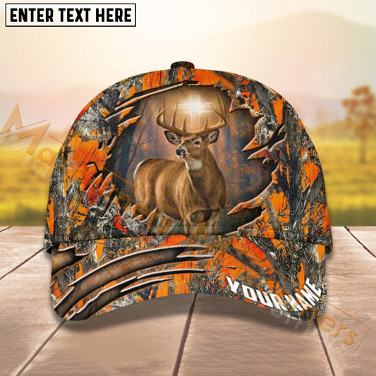 Maxcorners Deer Hunting Cross Camo Pattern Personalized Name 3D Cap For Deer Hunter (8 colors)