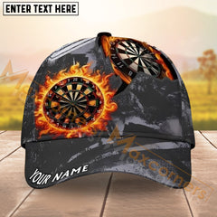 Maxcorners Darts Wall of Flame Multicolor Option Personalized Name 3D Cap