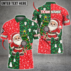 Maxcorners Darts Santa Xmas Personalized Name, Team Name 3D Shirt (3 colors)