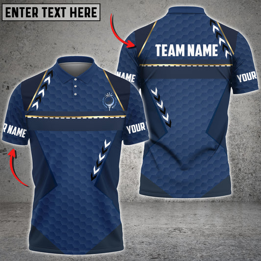 Maxcorners Golf Line Pattern Multicolor Option Customized Name, Team Name 3D Polo Shirt (4 Colors)