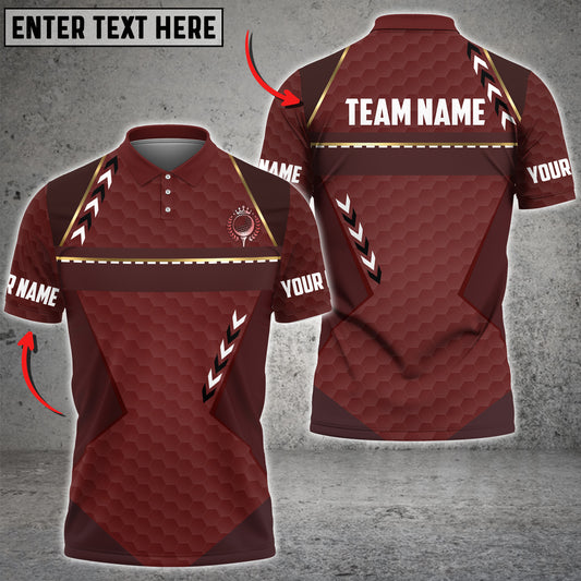 Maxcorners Golf Line Pattern Multicolor Option Customized Name, Team Name 3D Polo Shirt (4 Colors)