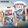Maxcorners Fishing USA Flag Pattern Sun Protection Personalized Name Team Name 3D Shirts (6 Fish Species)