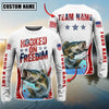 Maxcorners Fishing USA Flag Pattern Sun Protection Personalized Name Team Name 3D Shirts (6 Fish Species)