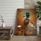 Maxcorners Duck with Beer Glass and Smoke Wrapped Canvas